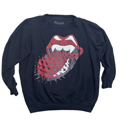 Rolling Stones Sweatshirt Tongue Graphic Black Crewneck Size S Pre-Owned‎ 2009 - Picture 10 of 11